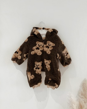 Fluffy Bear Babygrow Brown